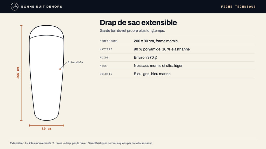Drap de sac extensible · Duvet propre plus longtemps