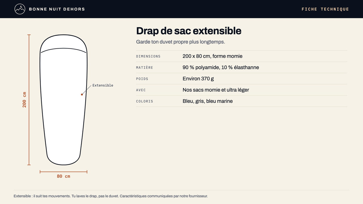 Drap de sac extensible · Duvet propre plus longtemps