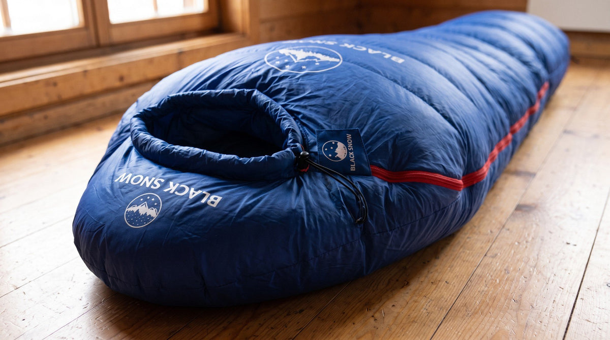 Capuche du sac de couchage momie en duvet, bleu, cordon de serrage (Couleur : Bleu)