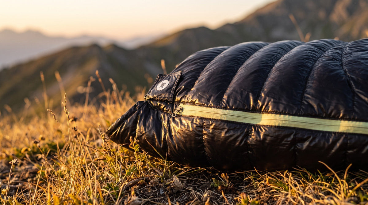 Fermeture éclair vert-jaune du sac de couchage ultra léger noir (Couleur : Noir)