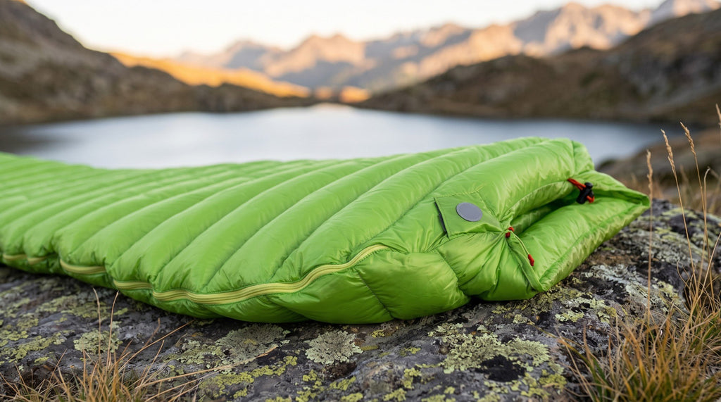 Ouverture sans capuche du sac de couchage ultra léger vert, cordon de serrage (Couleur : Vert)