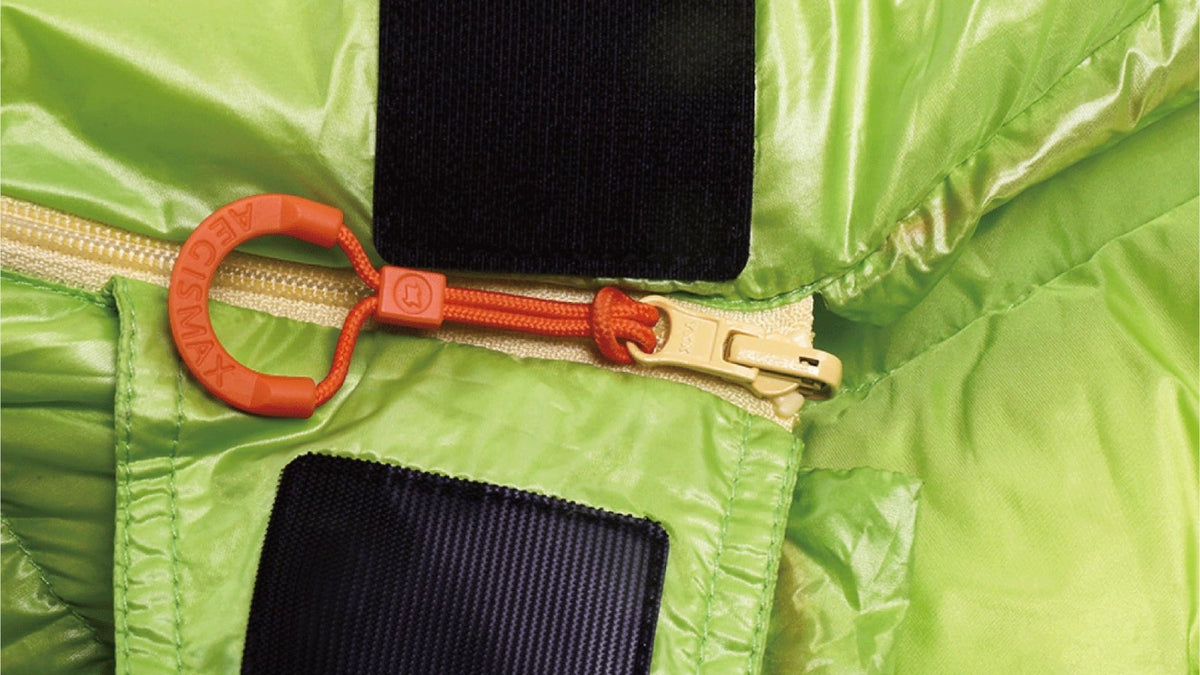 Tirette AEGISMAX, fermeture éclair et scratch du sac de couchage ultra léger vert (Couleur : Vert)
